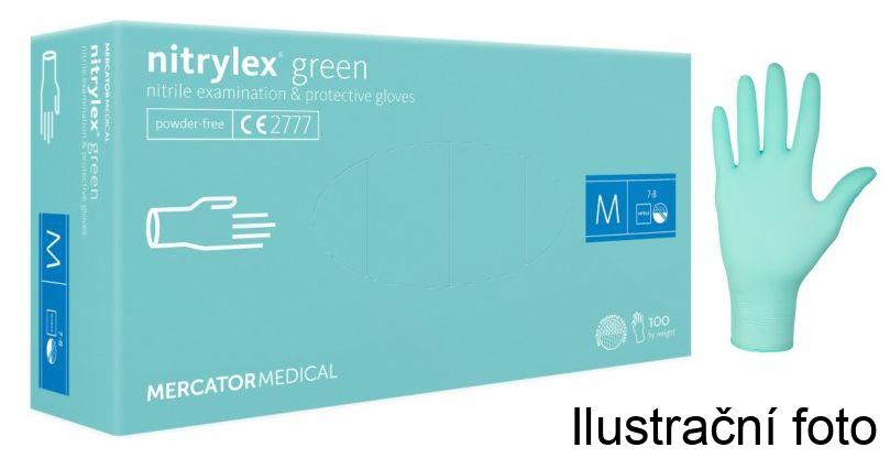 Nitrilové vyšetřovací rukavice Mercator, zelené (balení 100 ks)
