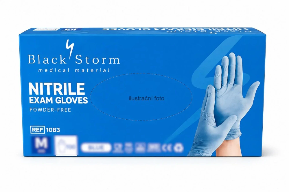 Nitrilové vyšetřovací rukavice NITRILE EXAM GLOVES, modré (balení 100 ks)