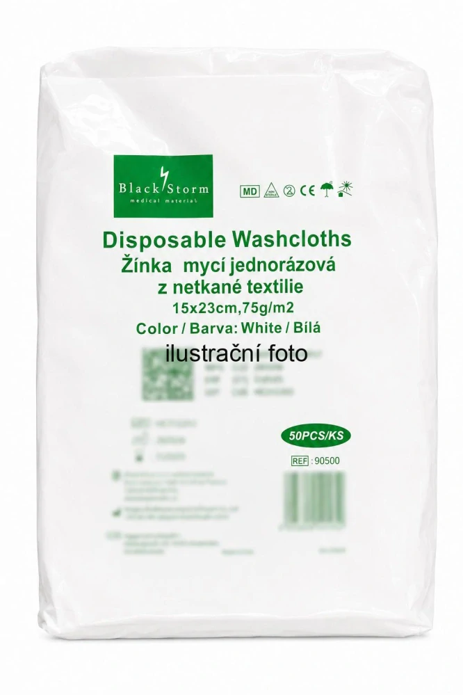 Jednorázová mycí žínka z netkané textílie 23x15 cm (balení 50 ks)