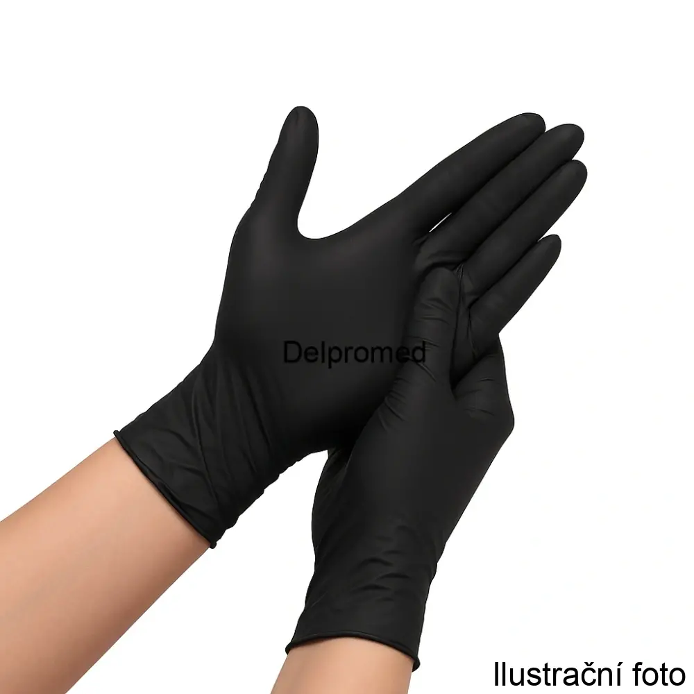 Nitrilové vyšetřovací rukavice NITRILE EXAM GLOVES, černé (balení 100 ks) 