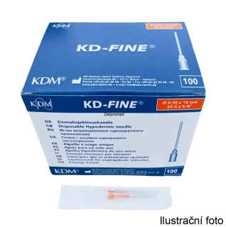 KD-FINE Jehla injekční 25G 0,5x16mm oranžová (balení 100 ks)