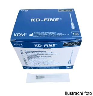 KD-FINE Jehla injekční 22G 0,7x30mm černá (balení 100 ks)