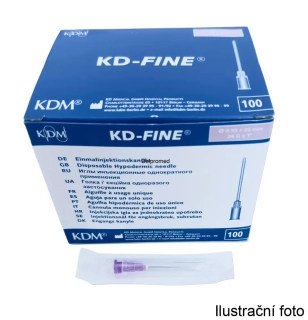 KD-FINE Jehla injekční 24G 0,55x25mm fialová (balení 100 ks)