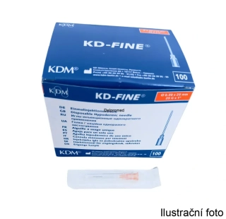 KD-FINE Jehla injekční 25G 0,5x25mm oranžová (balení 100 ks)