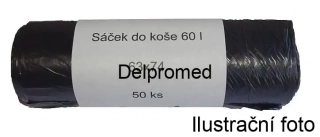 SÁČKY DO KOŠE 63x74cm černé 60l role 50ks