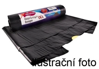 SÁČKY DO KOŠE 60x75cm ČERNÉ ZATAHOVACÍ 10ks