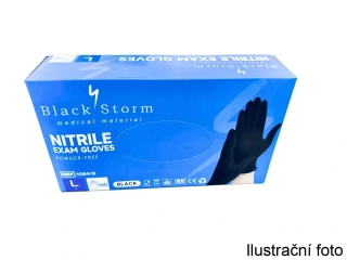 Nitrilové vyšetřovací rukavice NITRILE EXAM GLOVES, černé (balení 100 ks) 