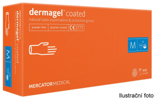 Latexové vyšetřovací rukavice bez pudru Mercator - Dermagel (balení 100 ks)