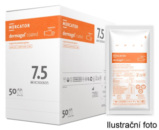 Operační sterilní latexové rukavice bez pudru - Dermagel® coated (balení 50 párů)