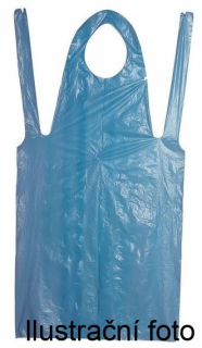 PE zástěra 125x75 cm modrá (balení 100 ks)