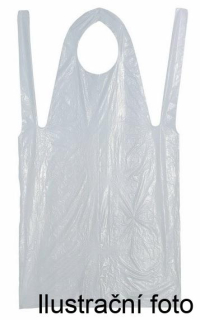 PE zástěra 160x75cm bílá (balení 100 ks)