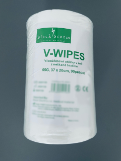 V-Wipes - víceúčelové utěrky v roli z netkané textilie, 55G 37x20 cm (90 útěrek)